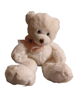 First & Main weißer Teddybär Plüschtier mit Schleife 10 Zoll Stofftier #784 Dena - Bild 1 von 6