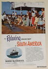 Moore McCormack Lines Ship Cruise Liner  Travel 1951  Magazine Print Ad 10 x 7 