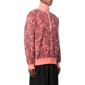 NEW Aries Made in Italy Coral Paisley 1/2 Zip Sweater Small - Picture 1 of 9