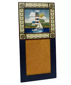 Interior Accents Americana Memo Bulletin Cork Board 17” X 8” Sailing Nautical - Picture 1 of 4