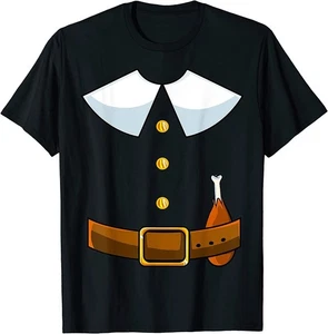 ¡NUEVO! Camiseta Disfraz Peregrino Cuello Acción de Gracias Día del Pavo / HECHA EN EE. UU. - Imagen 1 de 3