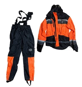 Harley Davidsonf Reflective Rain Gear Hi-Vis Nylon Pants & Jacket Size S - Picture 1 of 6