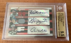 2006 Topps Triple Threads HOF Combos Carew Yount Molitor triple Patch Auto #/18 - Picture 1 of 2