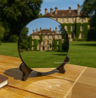 Scrying Mirror Polished Black Obsidian Crystal Healing Energy Art Decor Gifts - Image 1 of 4