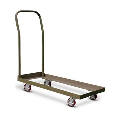 Folding Chair Cart Dolly Brown Heavy Duty Steel Storage Up To 50 Chairs Capacity - Image 1 of 4