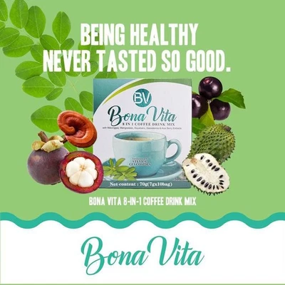 Bona Vita 8-in-1 Coffee Instant Coffee Malunggay Guyabano Ganoderma Extracts