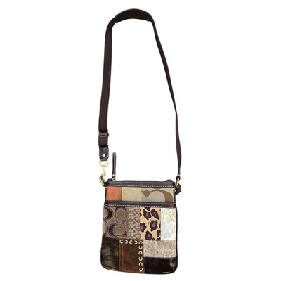 Bandolera Coach Animal Print Patchwork Marrón Foto 1 de 4
