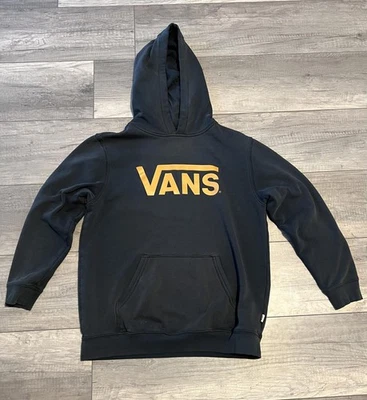 Sudadera con capucha negra unisex para niños Vans con logotipo dorado, talla X-grande Foto 1 de 4