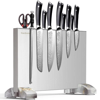 Magnetic Knife Block Without Knives, Stainless Steel Magnetic Knife Holder St... - Image 1 of 4