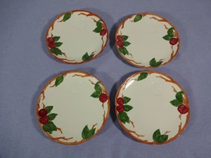 4er SET , FRANZISKANERAPFEL SELTENER SNACKTELLER 10 1/2" - 50er JAHRE MADE IN CAL - Bild 1 von 4