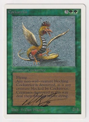 Signed Cockatrice HP Unlimited Edition Artist Dan Frazier 1993 MTG Magic Rare! - Image 1 of 2