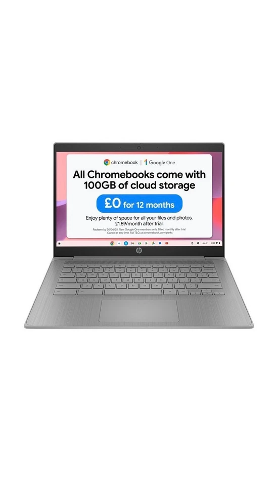 HP Chromebook 14a-ne1000na Intel Celeron N4500 35.6 cm (14inch) HD 4 GB LPDDR... - Image 1 of 4