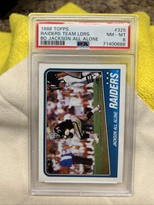 PSA 8 NR MINT FOOTBALL CARD 1988 TOPPS RAIDERS TEAM LEADERS BO JACKSON ALL ALONE - Picture 1 of 4