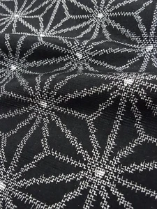 e031-S_Tela Kimono Japonesa_Seda,Negro,Asanoha,Tsumugi,104 cm - Imagen 1 de 8