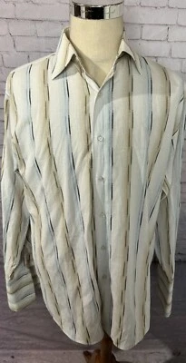 Roar Shirt Men’s Large Striped Long Sleeve Button Up French Cuffs - Image 1 of 4