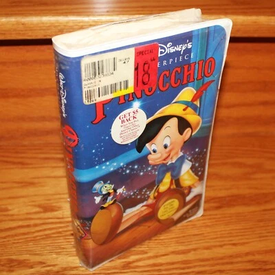 ❤️Nuevo sellado Obra Maestra Disney PINOCHO (1940) VHS 1993 estuche cubierta desgaste Foto 1 de 4