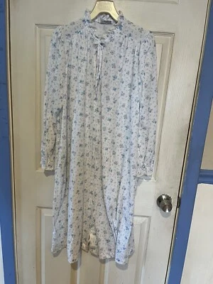 Camisón Vintage Miss Elaine M Floral Manga Larga A Presión Bata Ligero EE. UU. Foto 1 de 4