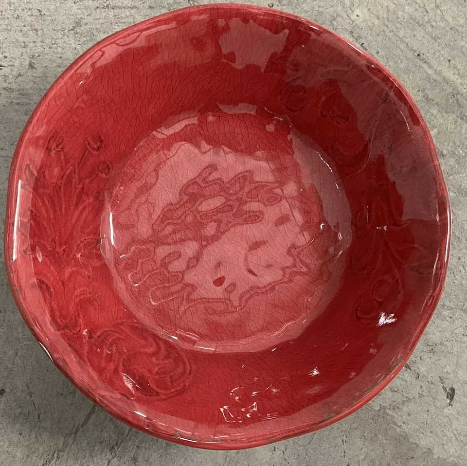 Conjunto de 4 tigelas de cereais Il Mulino vermelho rústico floral melamina aforismo - Imagem 1 de 1