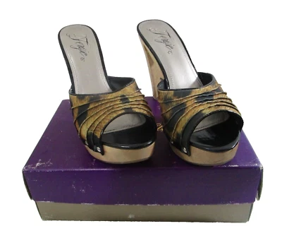 Nuevo en caja Zapatos de salón Fergie Hava Peep Toe plataforma para mujer 9 negros leopardo $90 Foto 1 de 4