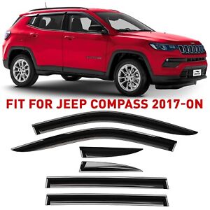 Rain Guards Vent Visors Shade for 2017-2024 Jeep Compass SHATTERPROOF