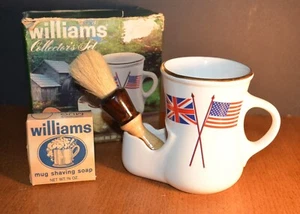 VTG WILLIAMS SCUTTLE MUG Collector's Set Shave Soap & Brush NOS MIB - Picture 1 of 18