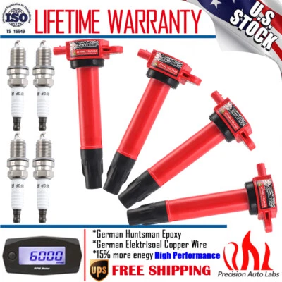 Set of 4 Ignition Coil & Spark Plug For 2007-2017 Jeep Compass Patriot 2.0L 2.4L - Image 1 of 4
