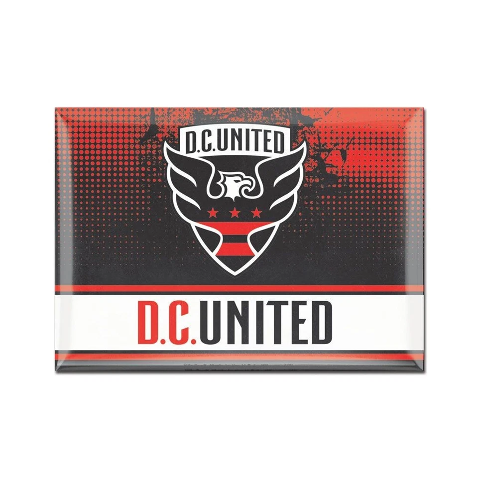 TWO (2) DC UNITED, 2.5" X 3.5" METAL MAGNETS FROM WINCRAFT - Image 1 of 1