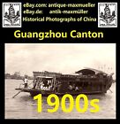 China Guangzhou Canton Chinese Funeral Junk Procession River Scenes 3x  1900s