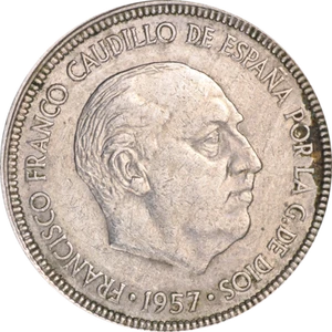 Spain 1957 (1963) Five (5) Pesetas KM#786 Great Deals From The Executive Coin Co - Picture 1 of 2
