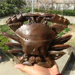 2,51 kg tallada a mano en una estatua de cangrejo Natur2 A llena de aura cristal jade X759 - Imagen 1 de 12