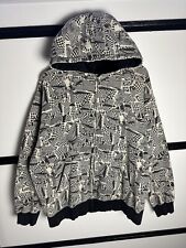 Vintage Volcom Hoodie Grunge Skater RARE XXL All Over Print Ryan Sheckler Style