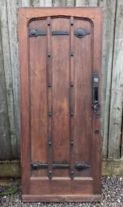 A RECLAIMED OAK GOTHIC STYLE FRONT / EXTERNAL DOOR W 854mm H 2025mm DE1013 - Picture 1 of 12
