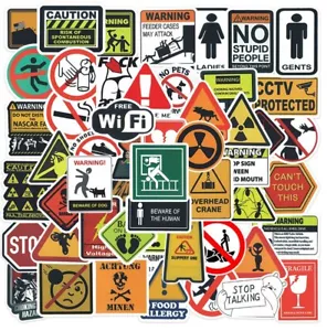 53PCS Waterproof safe security collection caution slippery warning sign sticker - Foto 1 di 5