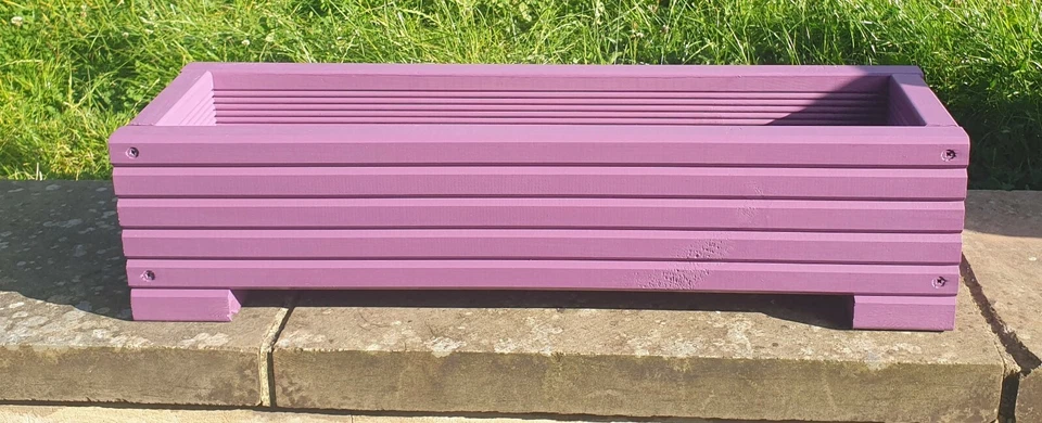 Purple colour long Wooden Decking Planter/Window Box/Trough/Garden/Herb/Flower  - Image 1 of 1