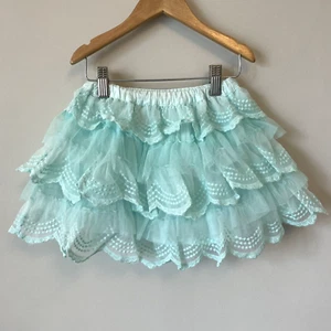 Matilda Jane Tutu Skirt Girls Sz 4 Peppermint Patty Aqua Teal Lace Lined Layered - Picture 1 of 11