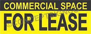 1.5'X4' COMMERCIAL SPACE FOR LEASE BANNER Outdoor Sign Real Estate Property