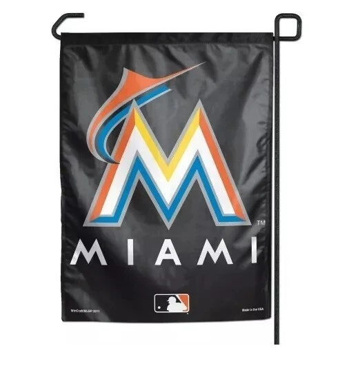 MLB Miami Marlins 11``X15`` Heavy Duty GARDEN  FLAG(no pole) - Image 1 of 1