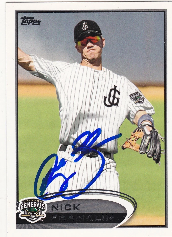 NICK FRANKLIN KACKSON GENERALS SIGNED DEBUT CARD SEATTLE MARINERS BREWERS ANGELS - Image 1 of 1