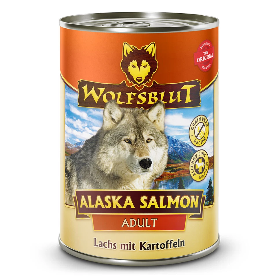 Wolfsblut - Adult - Alaska Salmon - Lachs mit Kartoffeln - 12 x 395 g - Bild 1 von 2