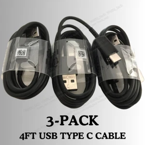 3-Pack Type C to USB-A Fast Charger Cable 4ft Charging Cord For Samsung Android - Picture 1 of 11