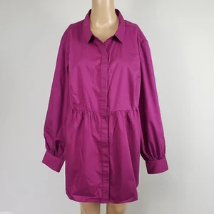 Top con botones de manga larga estilo Susan Graver talla 1X - Imagen 1 de 8