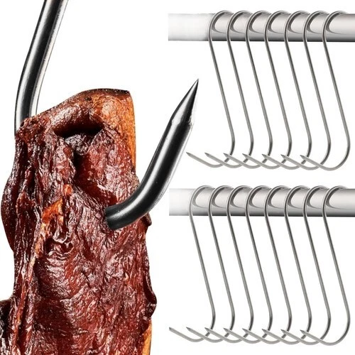 Sauvic Fleischerhaken – 12 Stück, 18 Cm, Edelstahl 18/8, Rostfrei