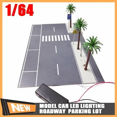 Estacionamento de carro diorama modelo 1/64 iluminação LED cidade rua estrada cena modo - Imagem 1 de 4