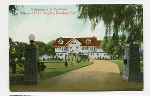 Postal de colección PASADENA CA Hogar del Profesor CC BRAGDON USC - Imagen 1 de 2