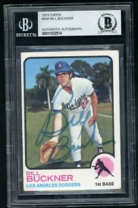1973 Topps Bill Buckner autografo firmato Becket slabbrato autentico - Foto 1 di 2