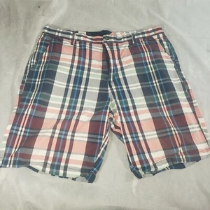 Pantalones cortos delanteros planos VOLCOM para hombre 38""x 10"" a cuadros patinado ropa de calle surf - Imagen 1 de 9