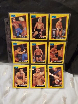 Vintage 1991 WCW WRESTLING SET (9 CARDS) Ric Flair Arn Anderson - Image 1 of 2