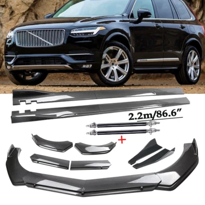 For Volvo XC60 XC40 XC90 Carbon Fiber Front Bumper Lip Chin Spoiler Body Kits - Image 1 of 4