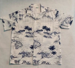 Mens Jade Fashion hawaiian short sleeve shirt cotton polyester XL white floral - Picture 1 of 8