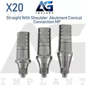 20 Straight Shoulder Prosthetic Conical Connection NP Titanium Dental 2.25mm - Picture 1 of 3